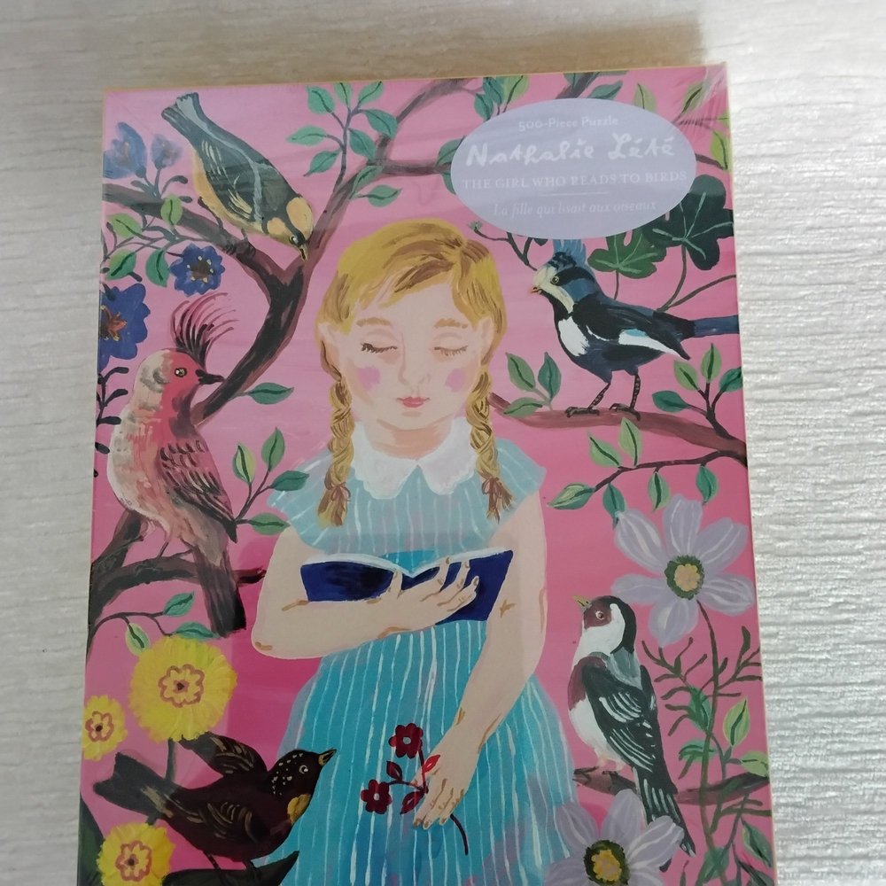 Artisan 500 Pc Puzzle, Painting By Lete Girl Who Reads To Birds - Picture 2 of 9